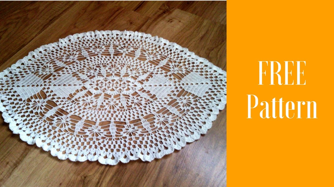 Free Crochet Oval Tablecloth Patterns Oval Crochet Doily Patternhow To Crochet Oval Doilysimple Crochet