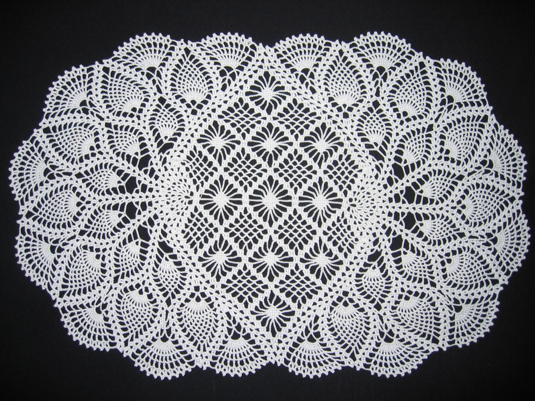 Free Crochet Oval Tablecloth Patterns Oval Crochet Pineapple Doily Doilies Pineapple Crochet Crochet