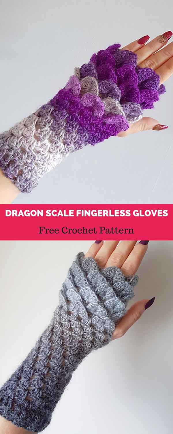 Free Crochet Pattern Fingerless Gloves Dragon Scale Fingerless Gloves Free Crochet Pattern All Easy