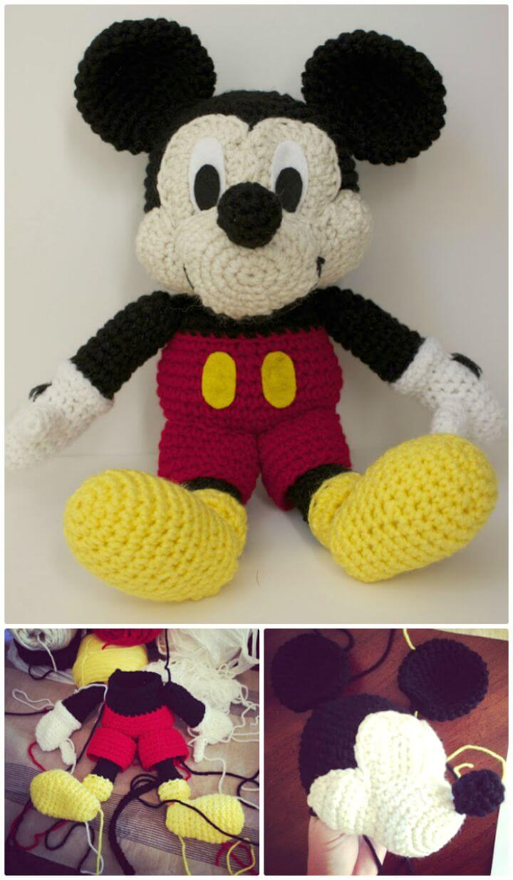 Free Crochet Pattern For Mickey Mouse Hat Crochet Mickey Mouse Patterns Hat Amigurumi Diy Crafts