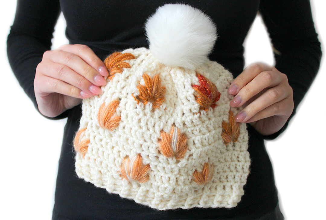 Free Crochet Pattern For Mickey Mouse Hat Leafly Autumn Hat Free Crochet Pattern