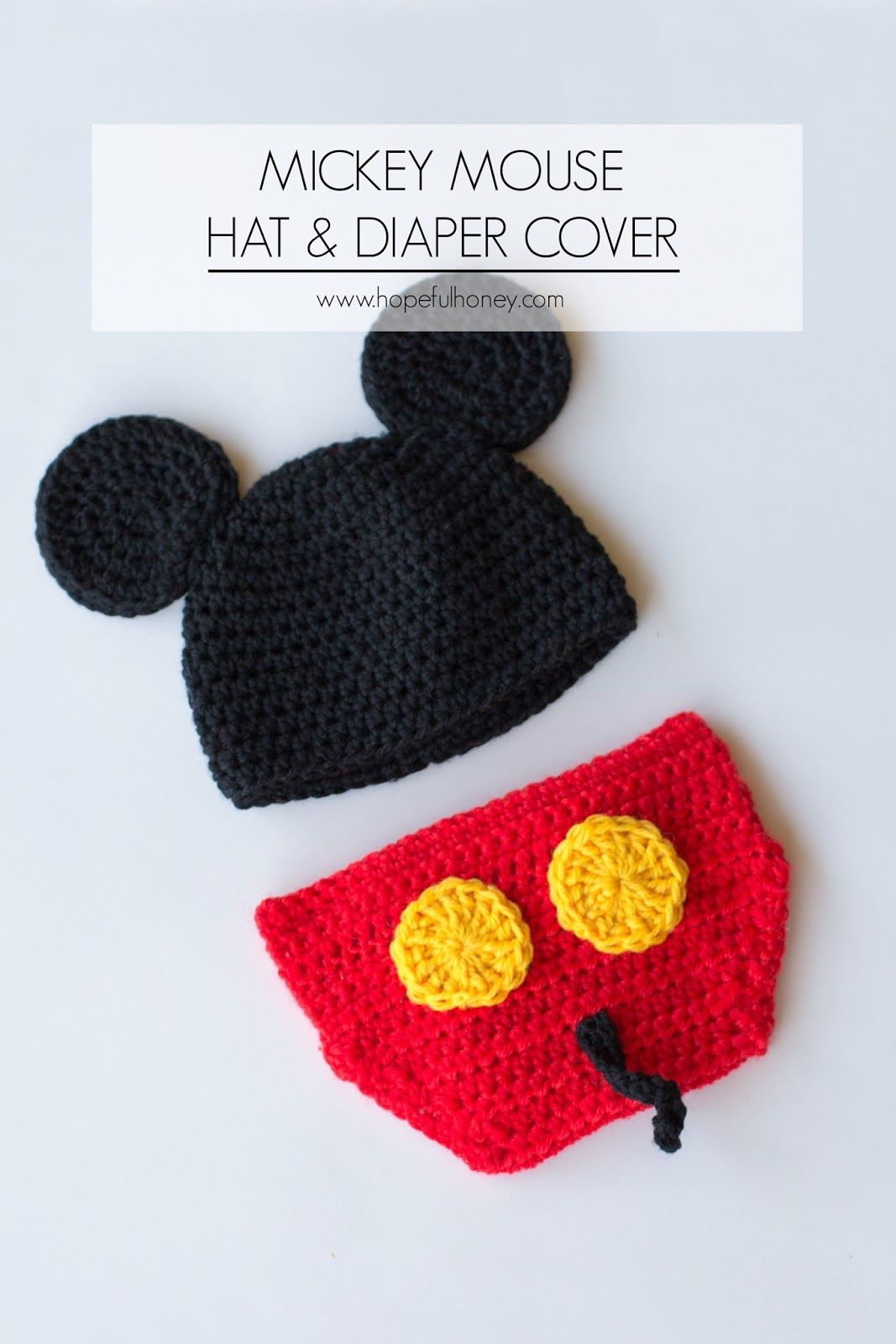 Free Crochet Pattern For Mickey Mouse Hat Mickey Mouse Inspired Hat Diaper Cover Crochet Pattern Crochet