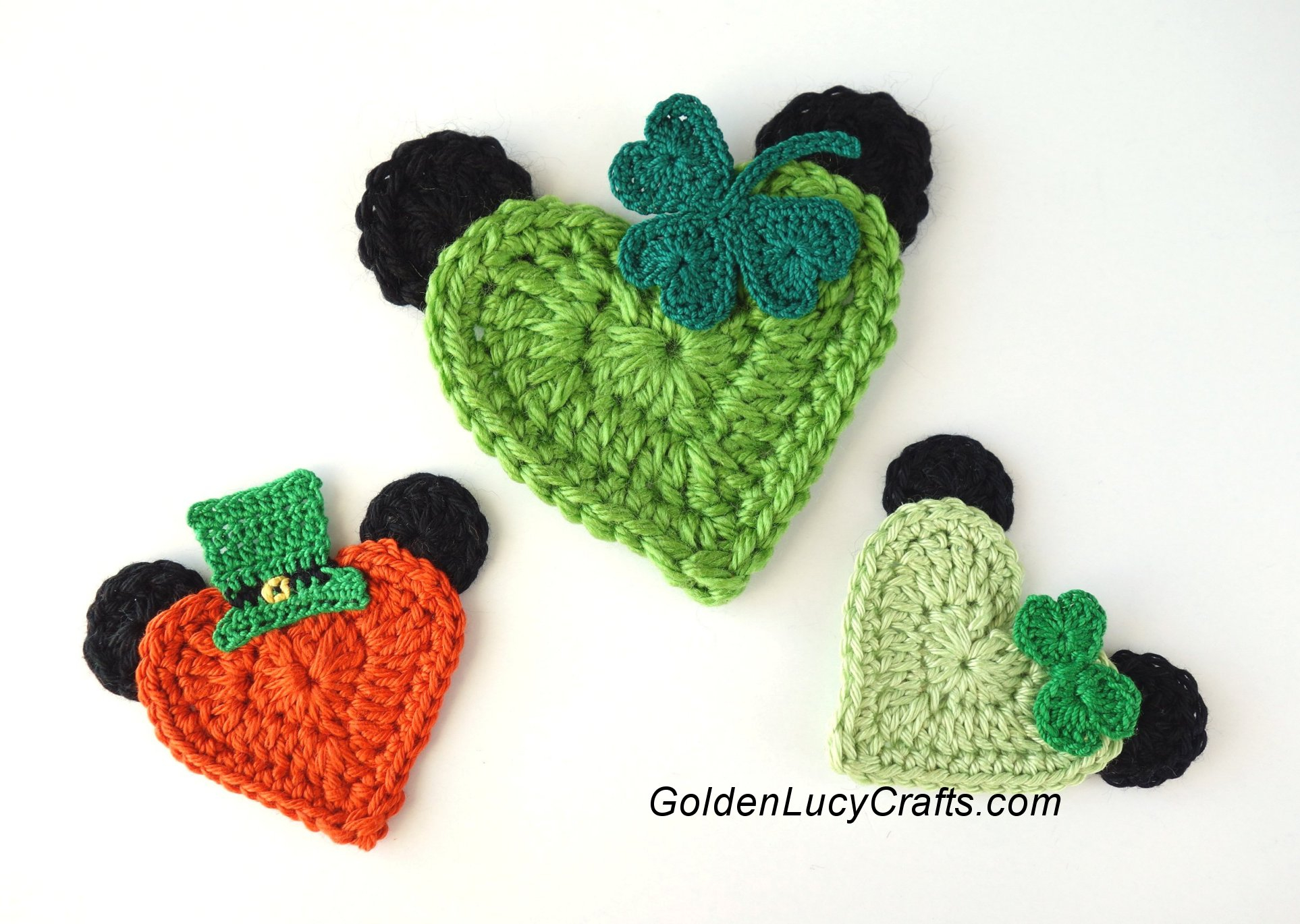 Free Crochet Pattern For Mickey Mouse Hat St Patricks Day Mickey Mouse Crochet Applique Minnie Mouse Free