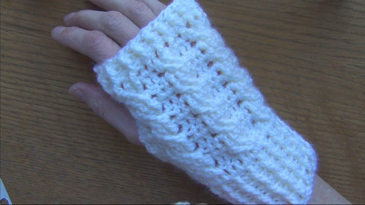Free Crochet Pattern Hand Warmers Cabled Crochet Wristletsgloves Youtube