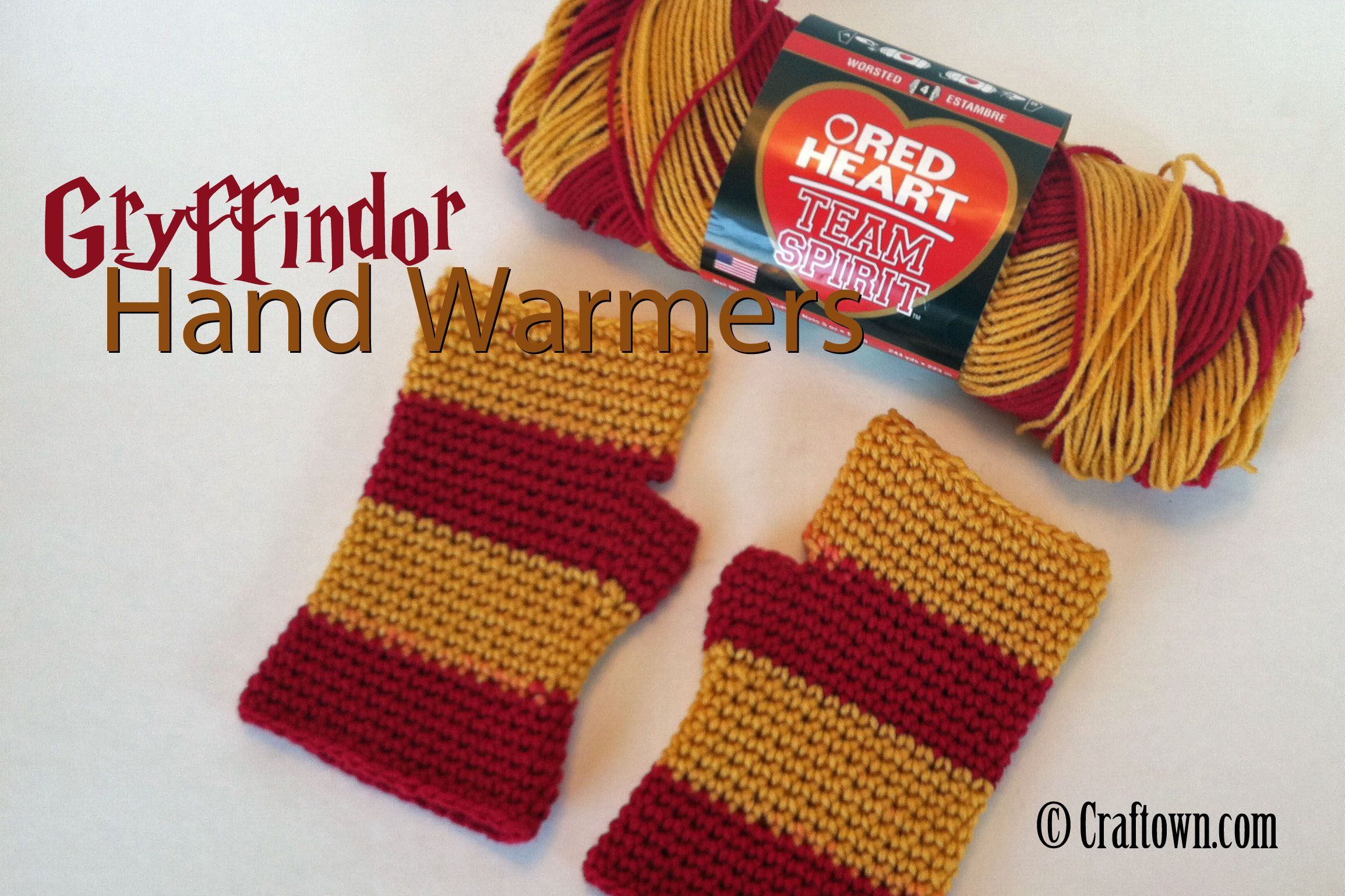 Free Crochet Pattern Hand Warmers Free Crochet Pattern Gryffindor Hand Warmers