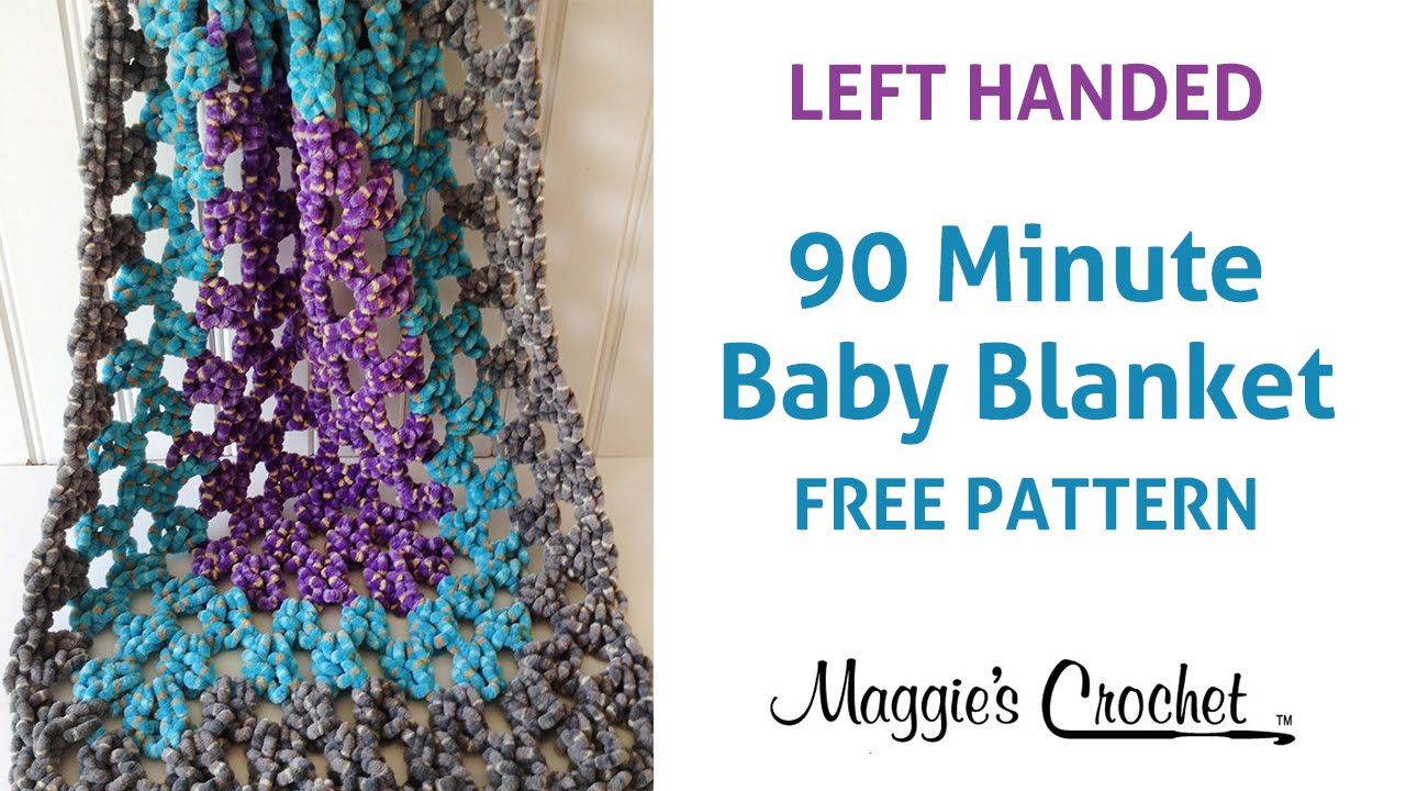 Free Crochet Patterns Baby Blankets 90 Minute Ba Blanket Free Crochet Pattern Left Handed Youtube