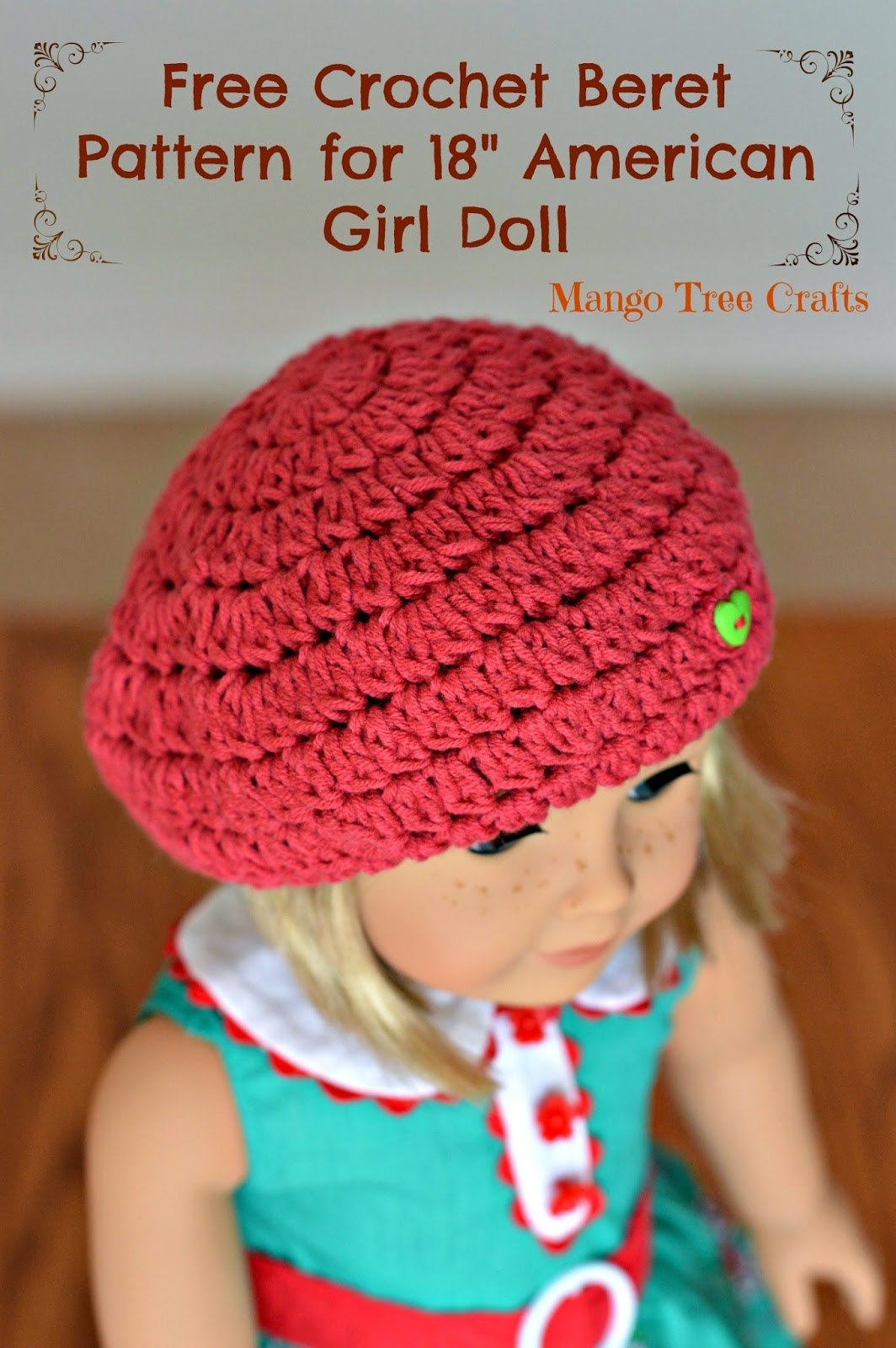 Free Crochet Patterns For American Girl Doll Crochet Beret Hat Pattern For 18 American Girl Doll