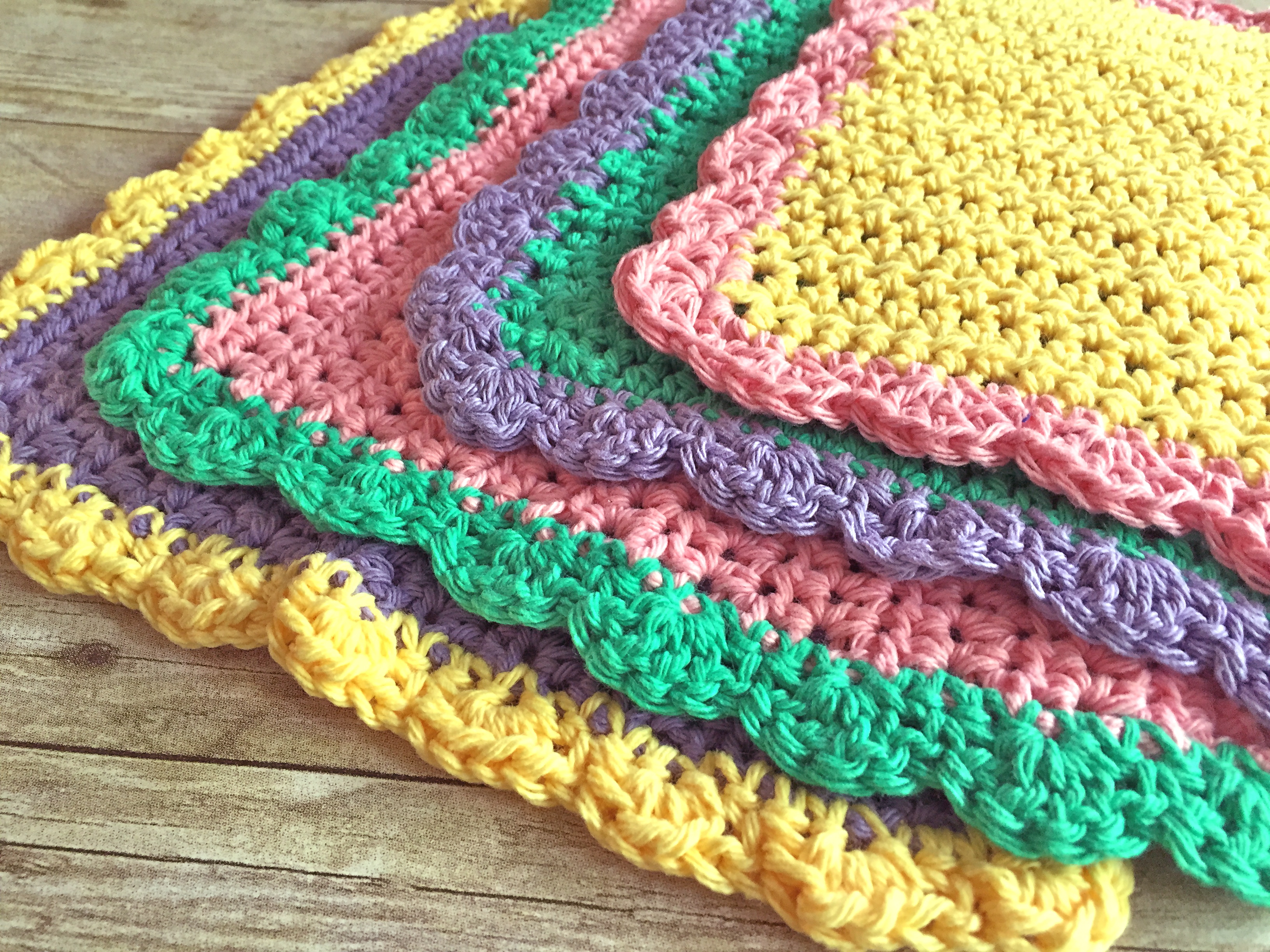 Free Crochet Patterns For Dishcloths Emma Washcloth Free Crochet Pattern Swanjay