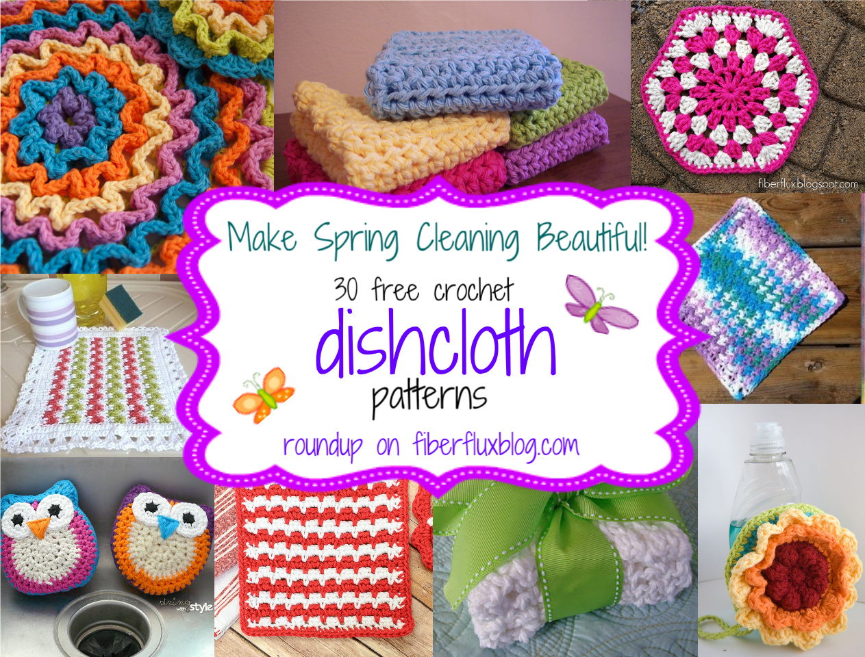 Free Crochet Patterns For Dishcloths Fiber Flux 30 Free Crochet Dishcloth Patterns