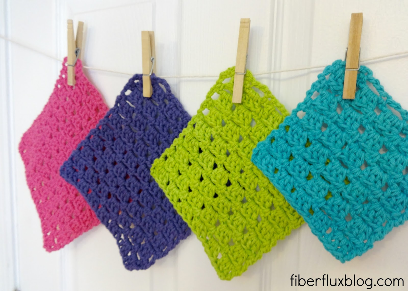 Free Crochet Patterns For Dishcloths Fiber Flux Free Crochet Patternsparkling Clean Dishcloths