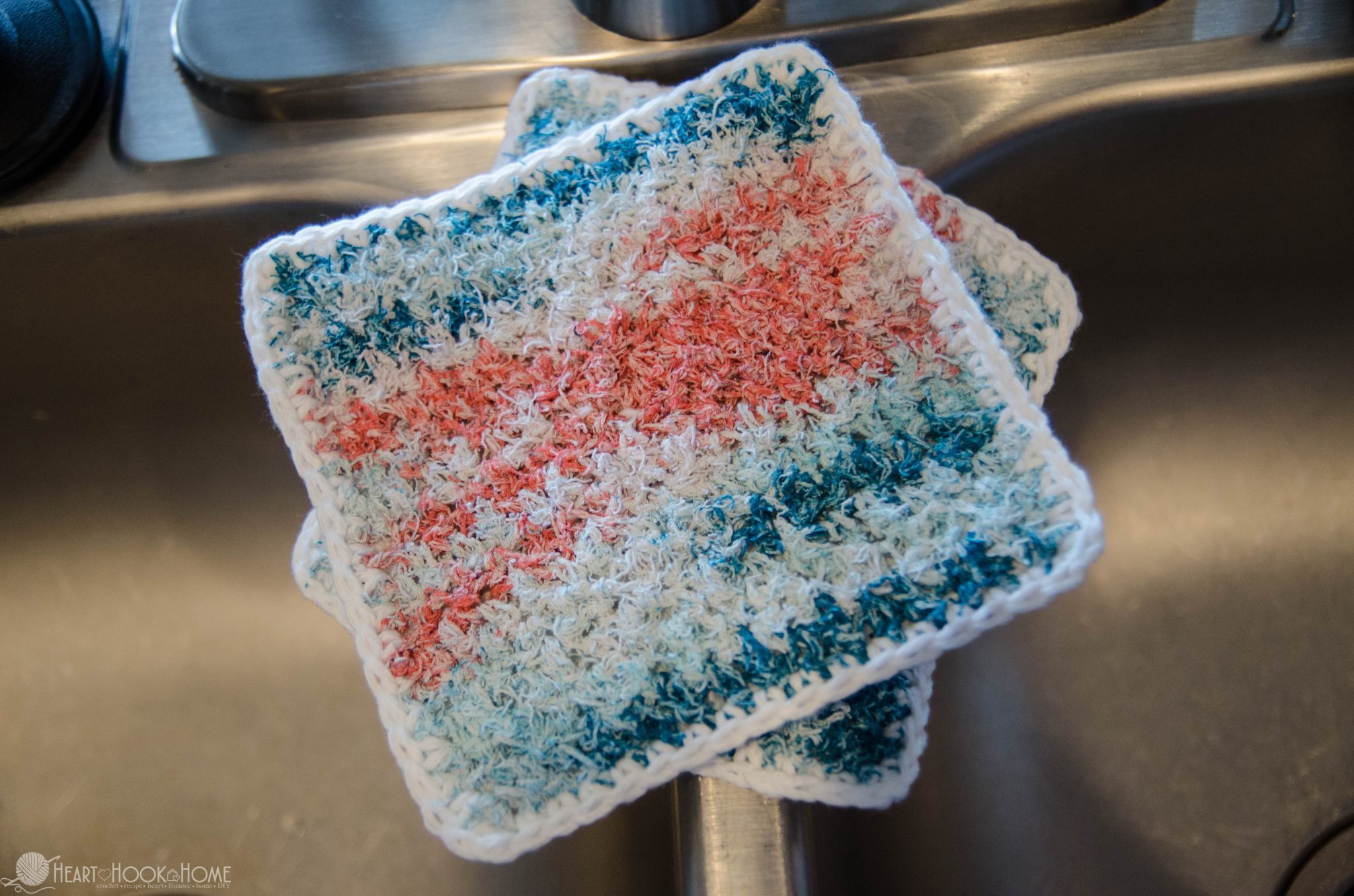 Free Crochet Patterns For Dishcloths Two Sided Scrub Dishcloth Free Crochet Pattern