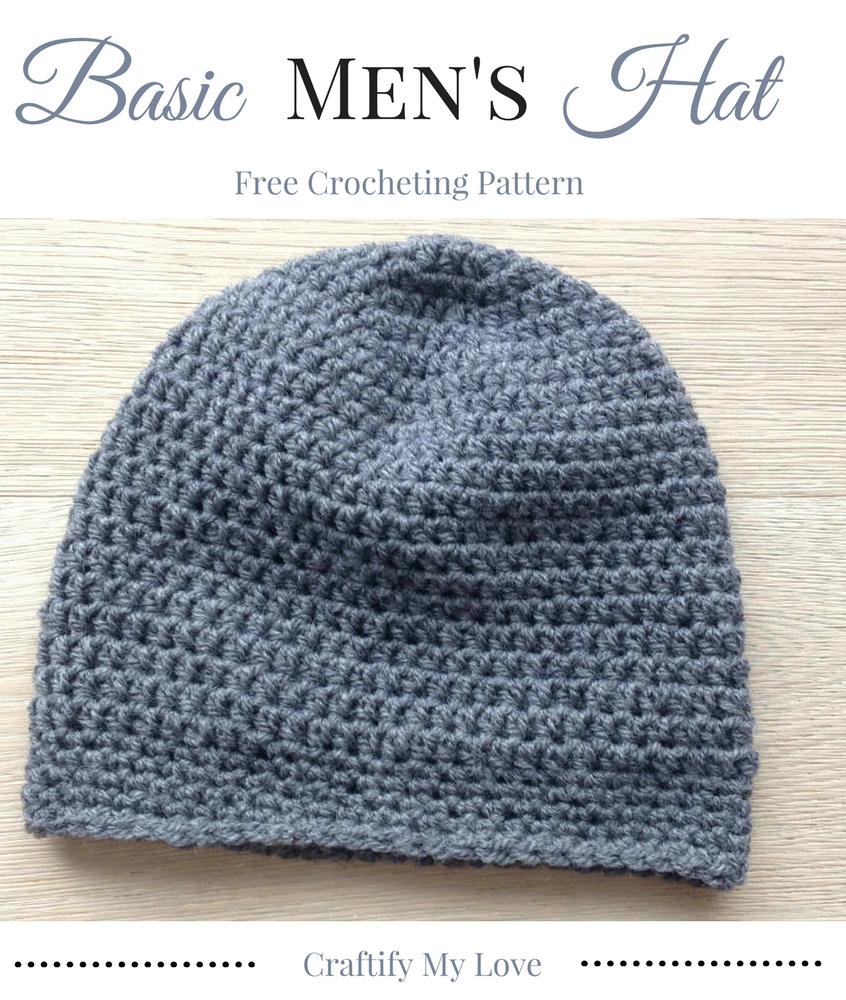 Free Crochet Patterns For Men Basic Mens Hat Free Crocheting Pattern Craftify My Love
