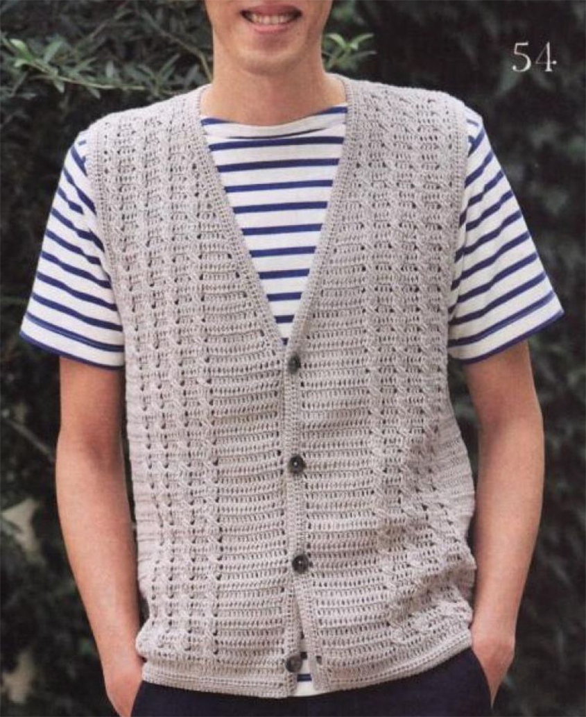 Free Crochet Patterns For Men Mens Vest Free Crochet Diagram
