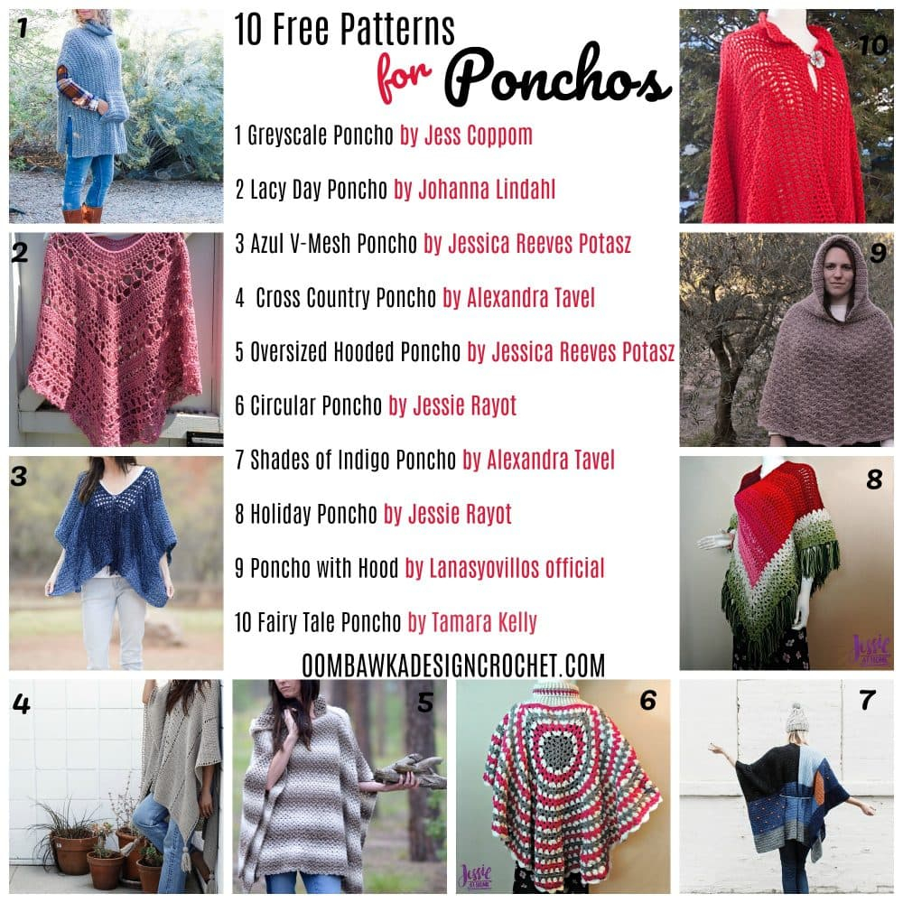 Free Crochet Patterns For Ponchos 10 Free Crochet Poncho Patterns