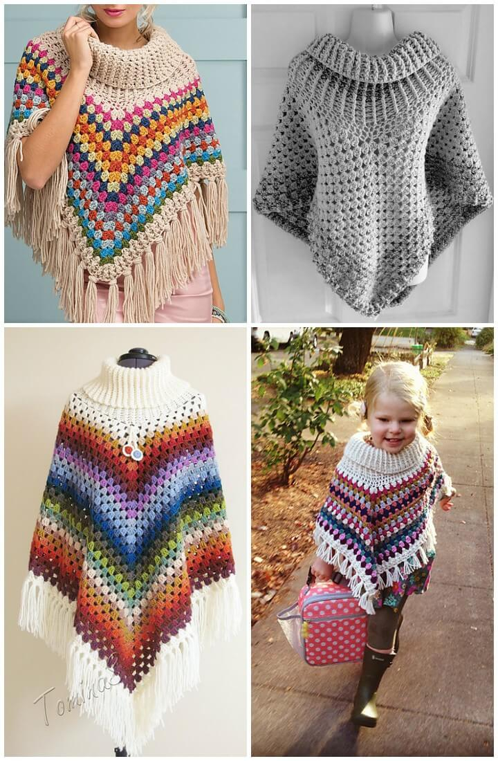 Free Crochet Patterns For Ponchos 50 Free Crochet Poncho Patterns For All Diy Crafts