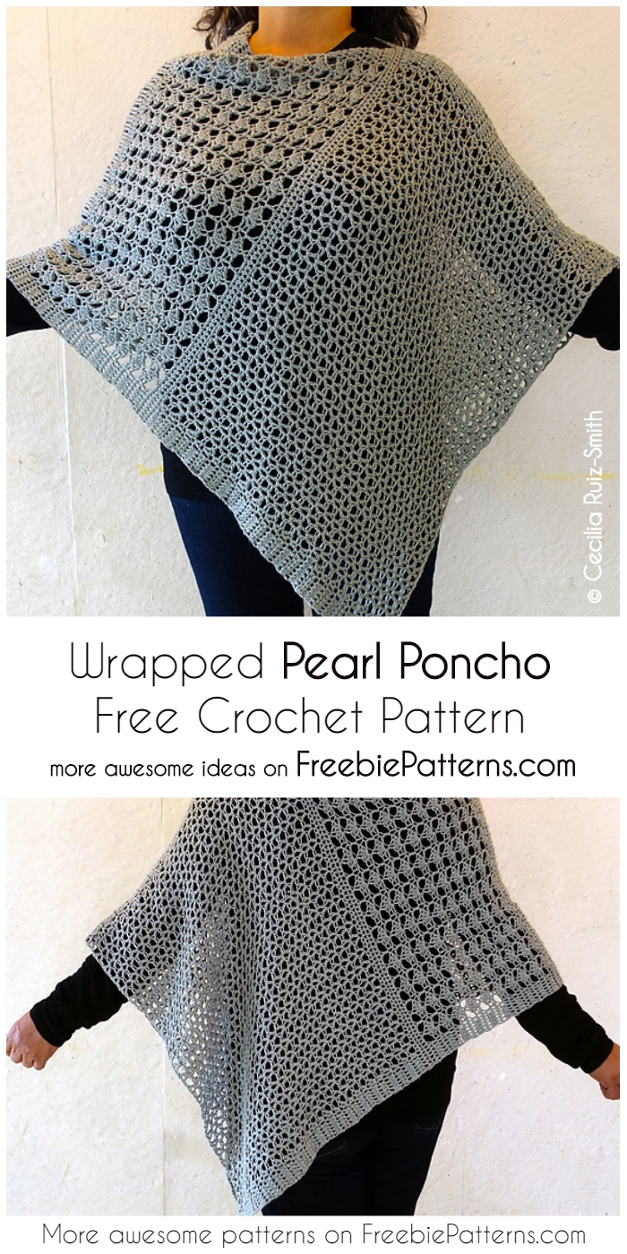 Free Crochet Patterns For Ponchos Crochet Wrapped Pearl Poncho Free Pattern