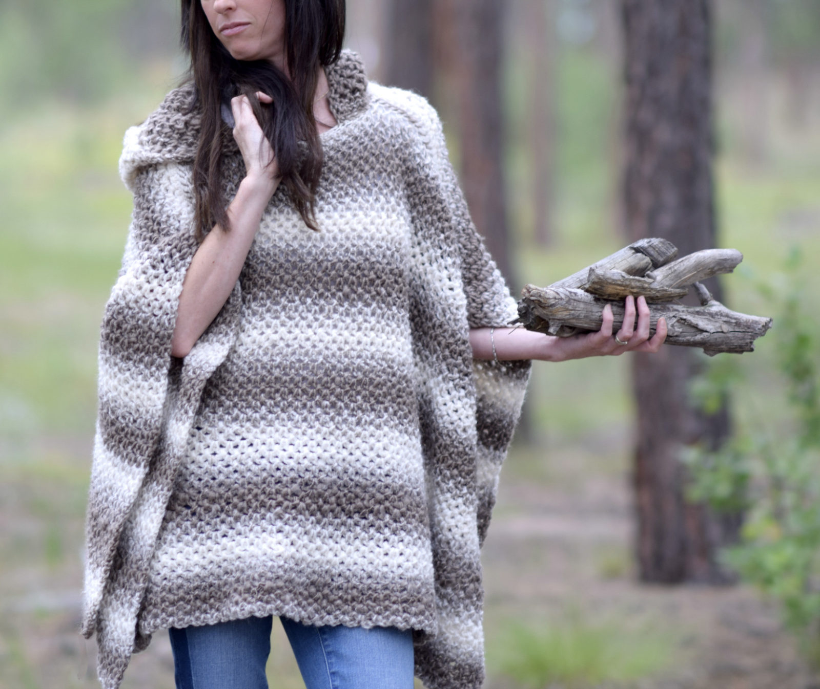 Free Crochet Patterns For Ponchos Driftwood Oversized Crochet Hooded Poncho Pattern Mama In A Stitch