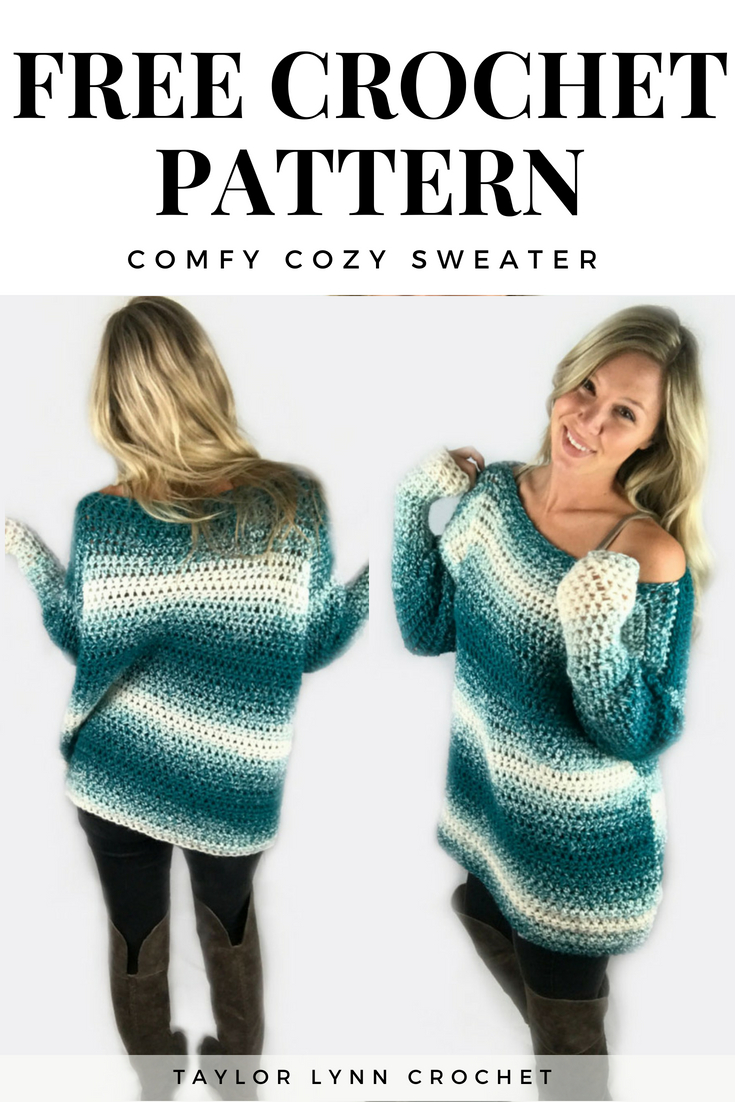 Free Crochet Patterns Womens Sweaters Comfy Cozy Crochet Sweater Pattern