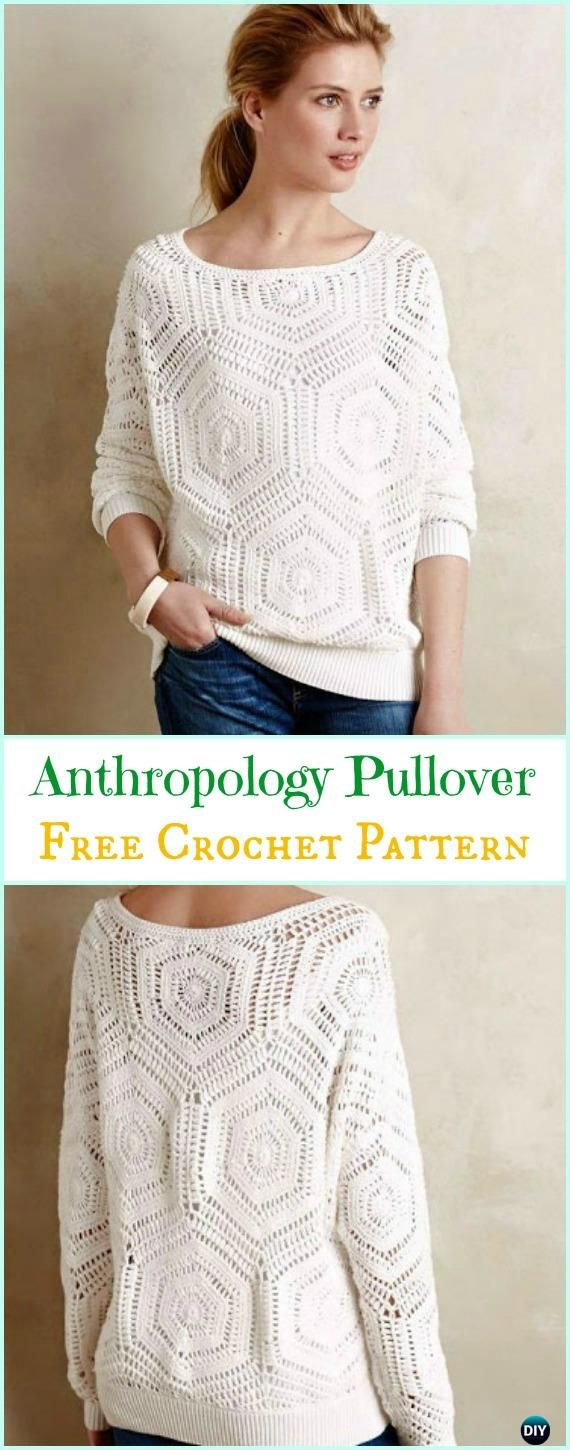 Free Crochet Patterns Womens Sweaters Crochet Anthropology Inspired Pullover Free Pattern Crochet Women