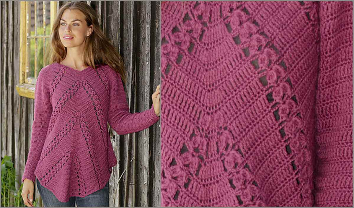 Free Crochet Patterns Womens Sweaters Flora Viola Sweater In 6 Sizes Free Crochet Pattern Your Crochet