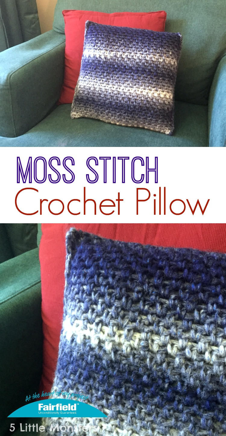 Free Crochet Pillow Patterns 5 Little Monsters Moss Stitch Crochet Pillow