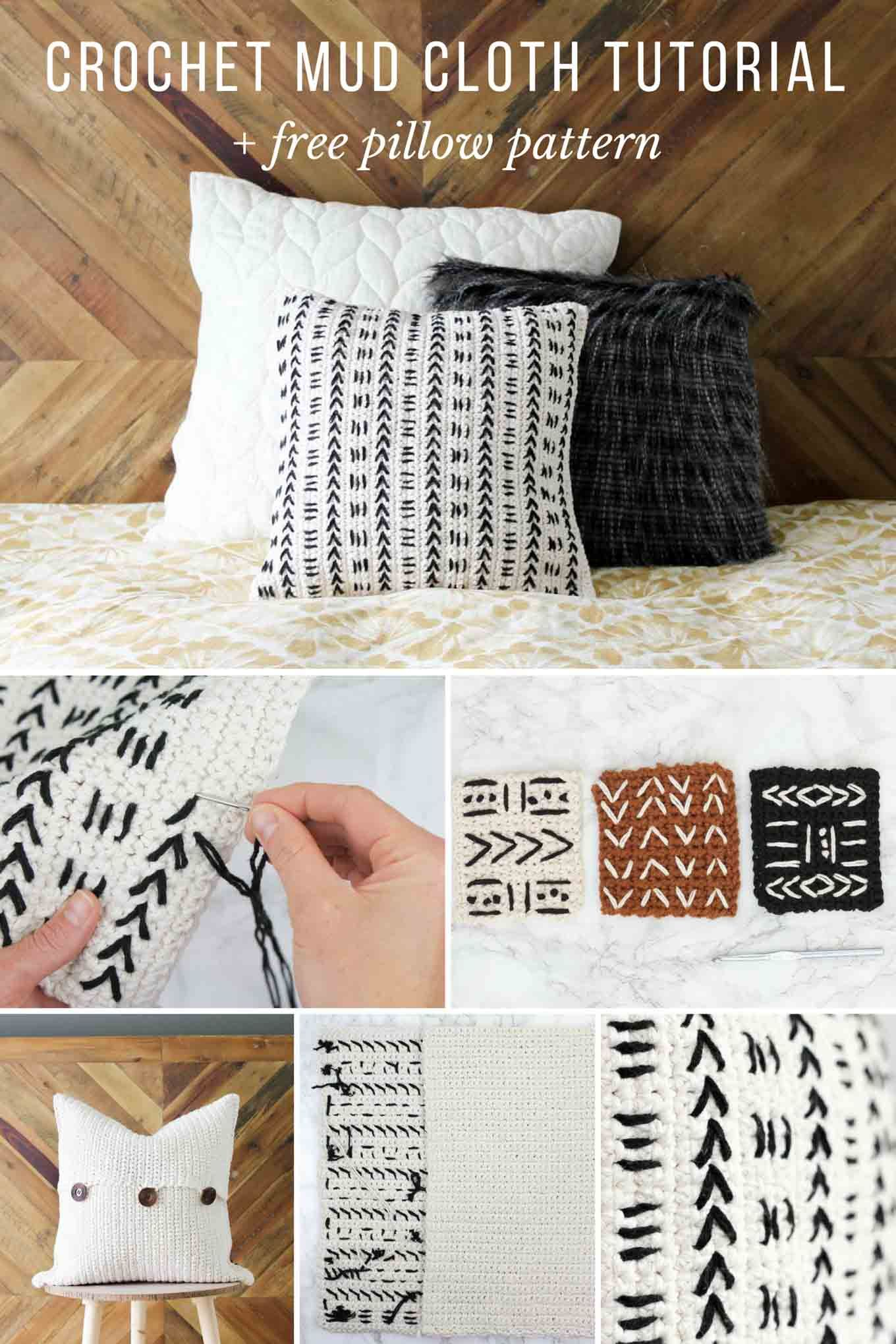 Free Crochet Pillow Patterns Mud Cloth Crochet Pillow Pattern Free Pattern Make Do Crew