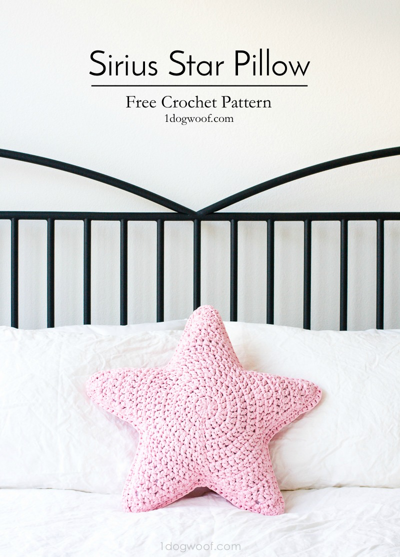 Free Crochet Pillow Patterns Sirius The Crochet Star Pillow One Dog Woof