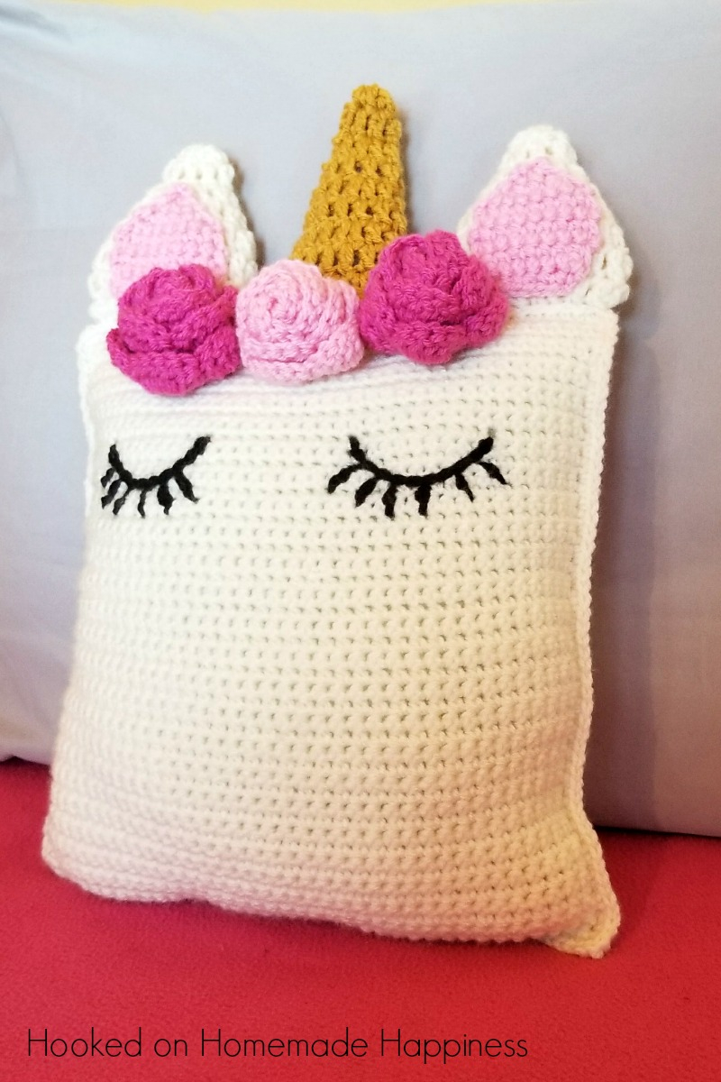 Free Crochet Pillow Patterns Unicorn Pillow Friend Crochet Pattern Hooked On Homemade Happiness