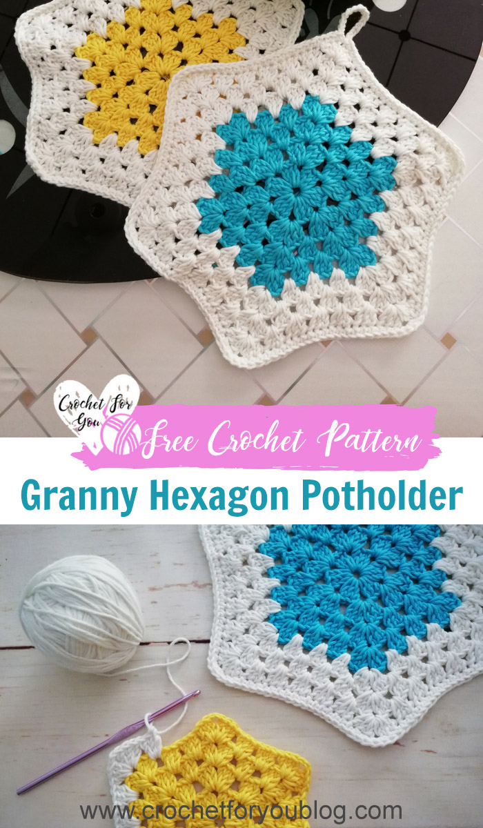 Free Crochet Potholder Patterns Crochet Granny Hexagon Potholder Free Pattern Crochet For You