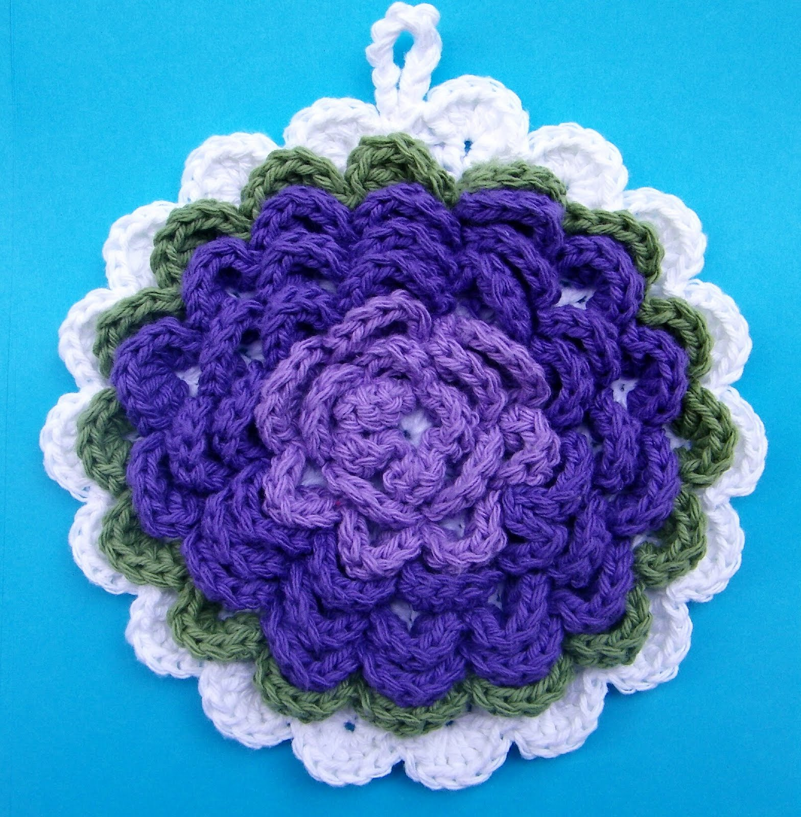 Free Crochet Potholder Patterns Delights Gems Fanciful Flower Potholders