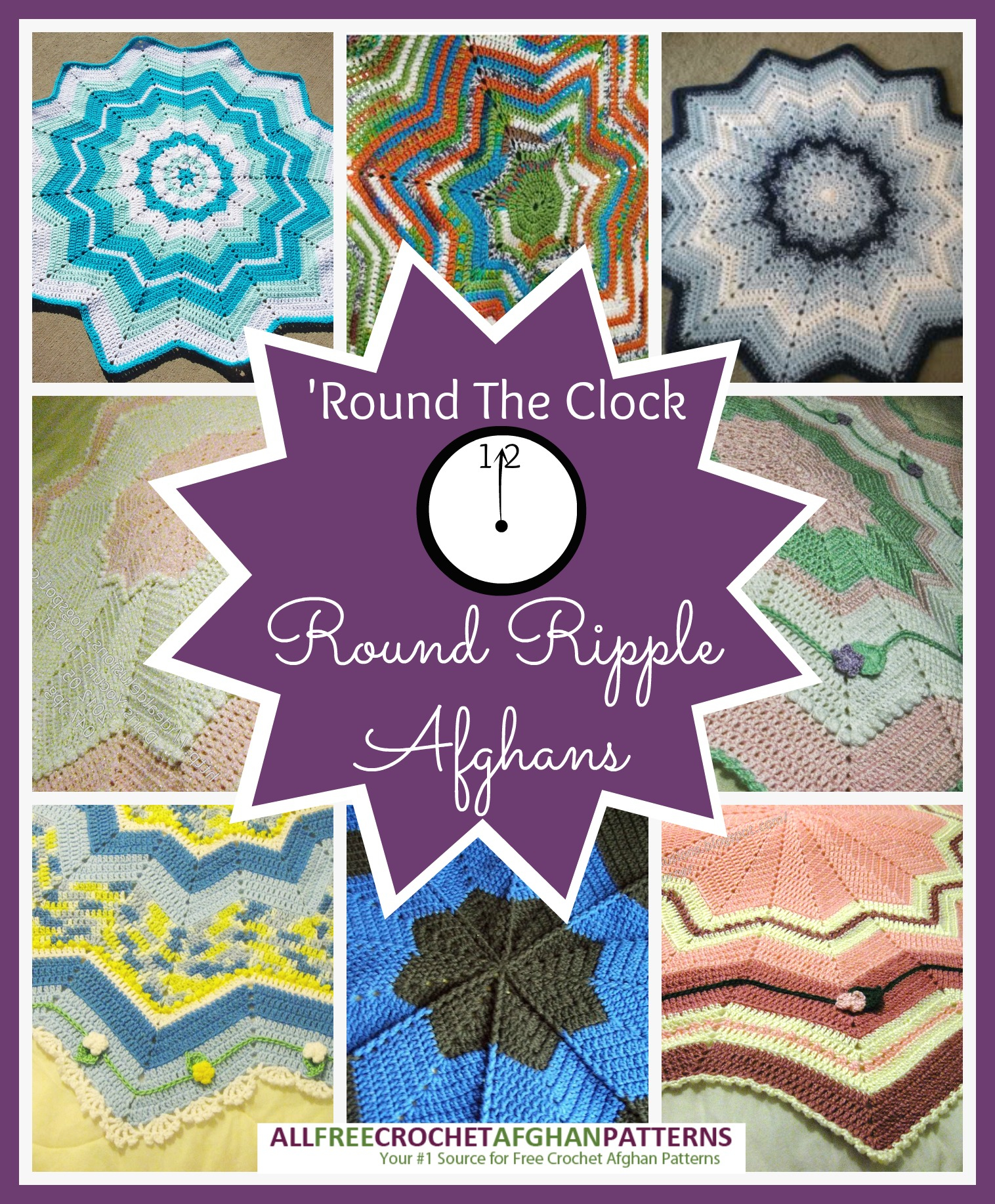 Free Crochet Ripple Afghan Pattern Round The Clock 12 Round Ripple Afghans Stitch And Unwind