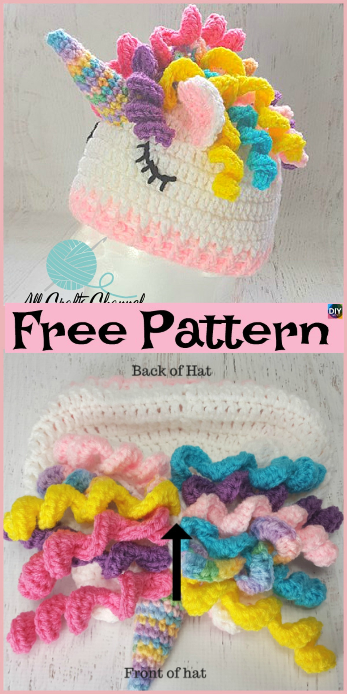 Free Crochet Shark Hat Pattern Cute Crochet Unicorn Hat Free Pattern Diy 4 Ever