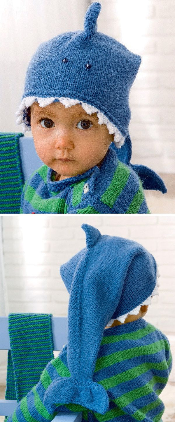 Free Crochet Shark Hat Pattern Free Knitting Pattern For Ba Shark Hat Sized To Fit 38cm To 42cm