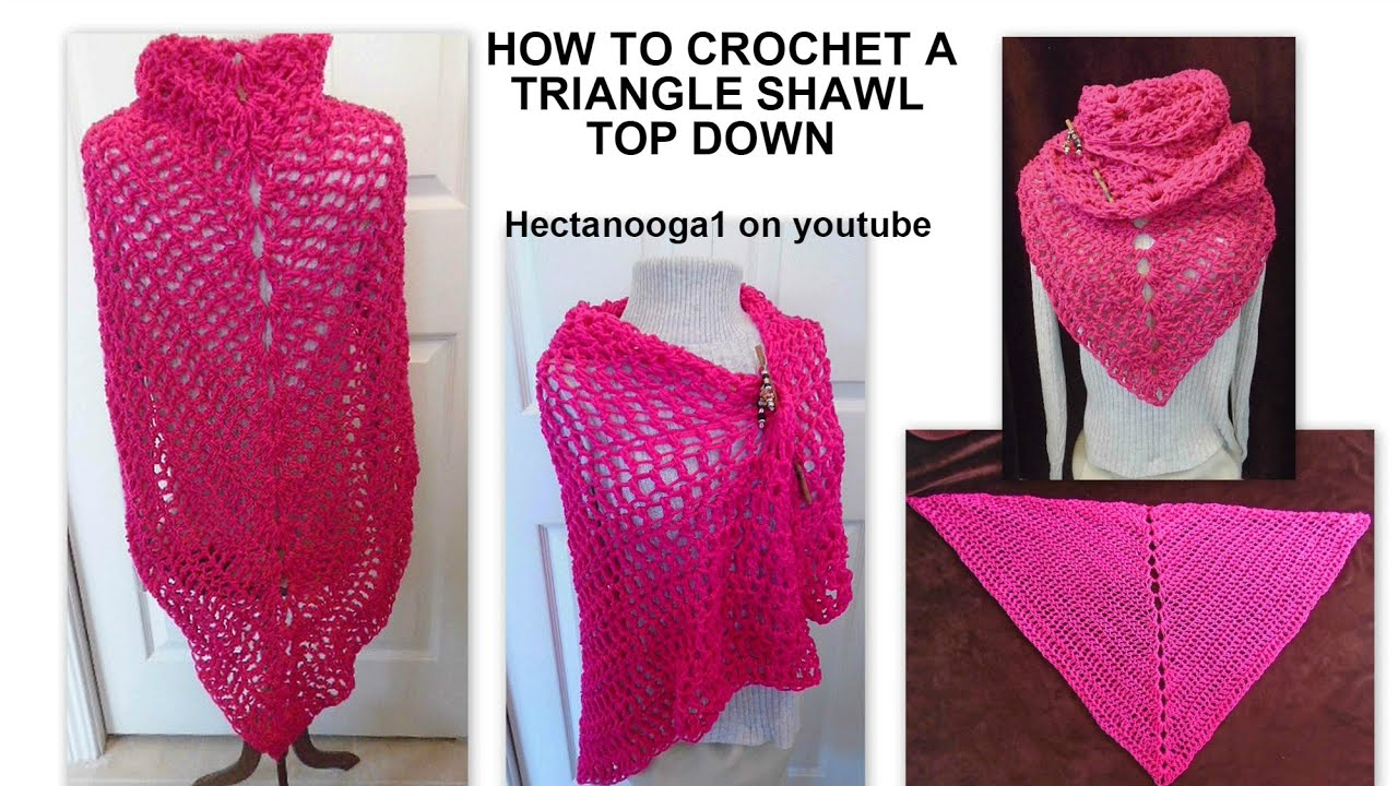 Free Crochet Shawl Pattern Crochet Triangle Shawl Pattern Works Top Down Free Crochet Video