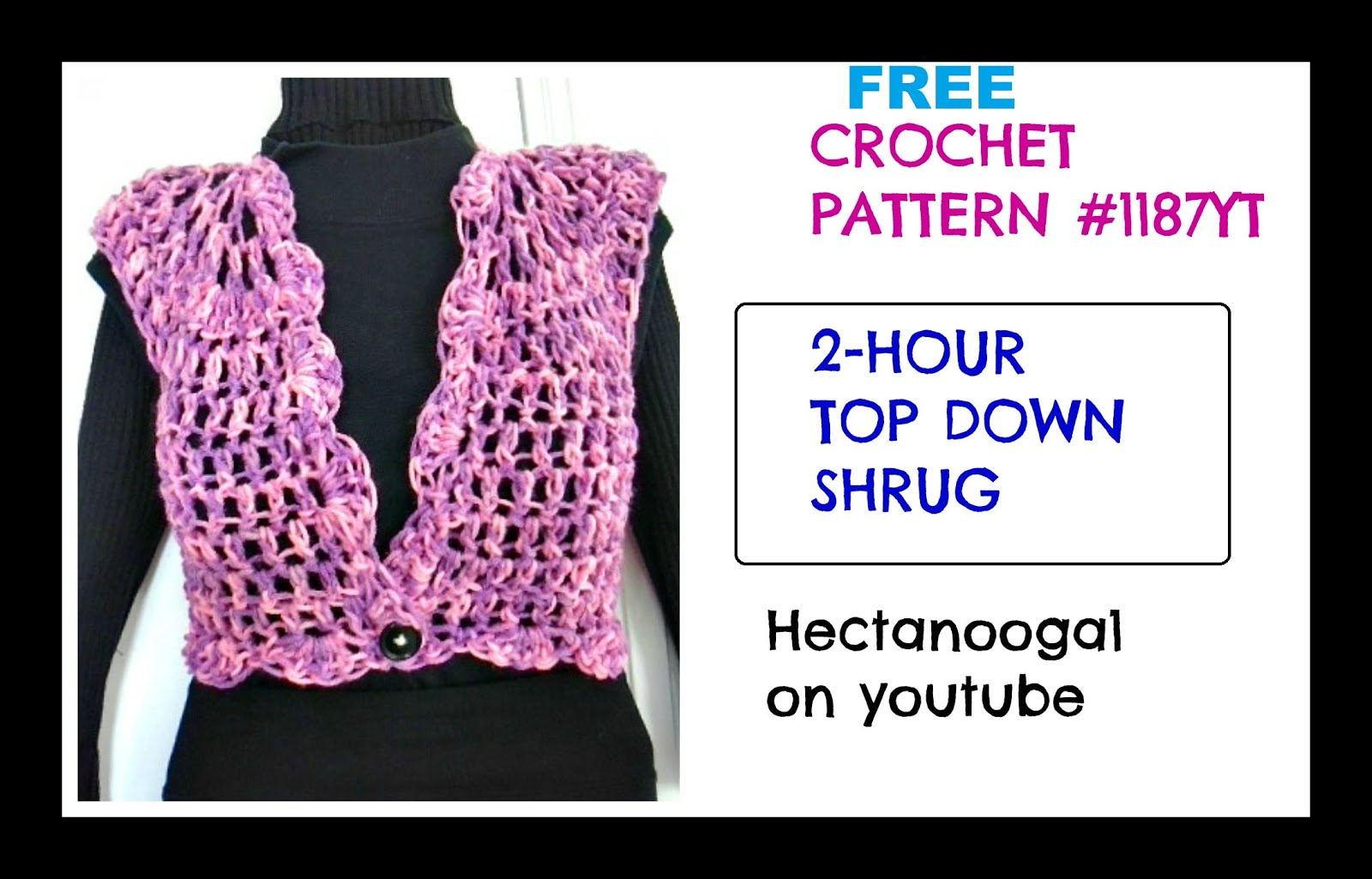Free Crochet Shrug Patterns Hectanooga Patterns Free Crochet Pattern 1187yt Crochet Shrug