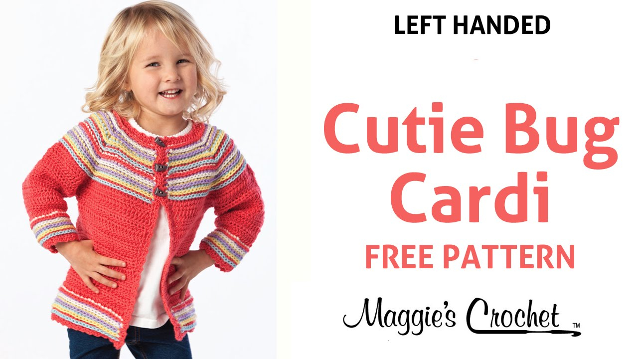 Free Crochet Sweater Patterns For Girls Cutie Bug Childs Cardigan Sweater Free Crochet Pattern Left