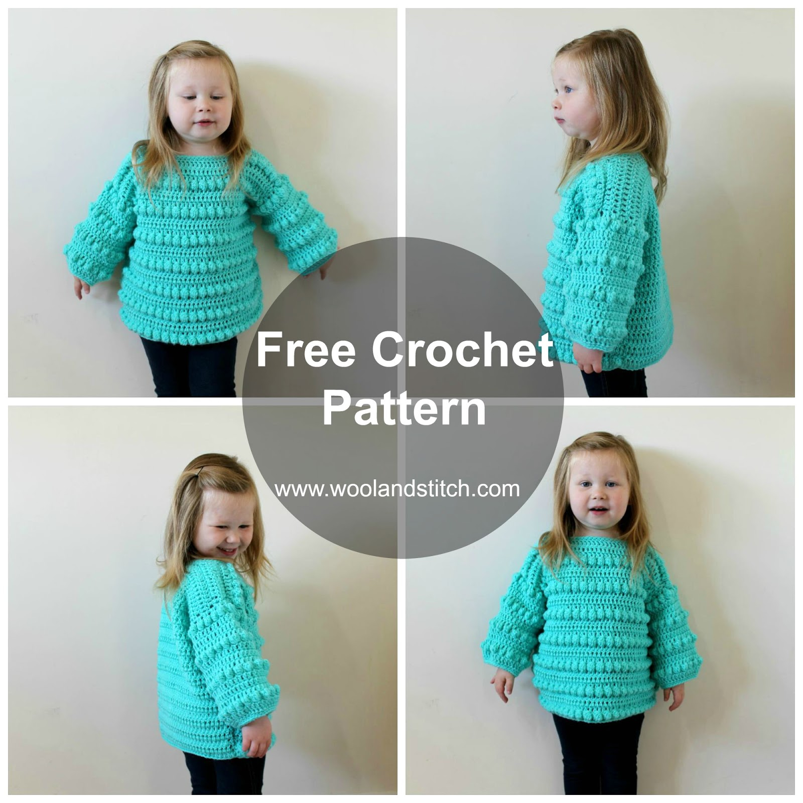 Free Crochet Sweater Patterns For Girls Mini Kids Bobble Sweater Free Crochet Pattern Wool And Stitch