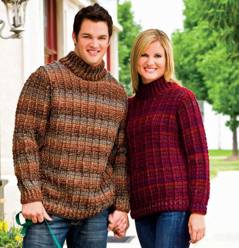 Free Crochet Sweater Patterns Free Crochet Pattern For A His And Hers Outdoor Sweater Crochet