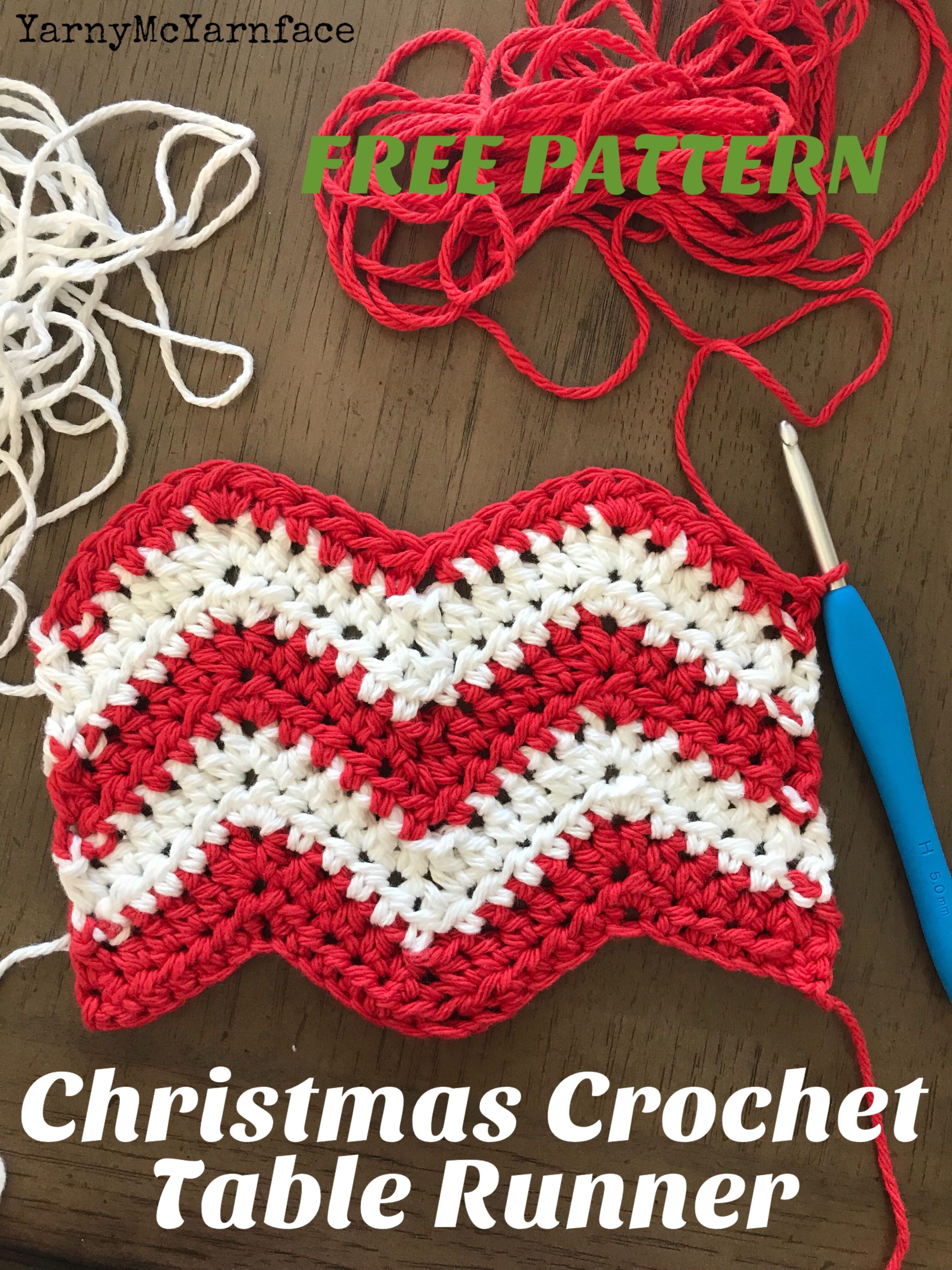 Free Crochet Table Runner Patterns Cute And Free Crochet Pattern A Chevron Christmas Table Runner