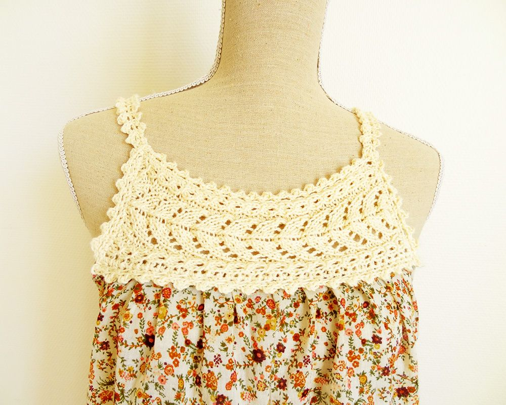 Free Crochet Tank Top Patterns Blouse With The Top Cut Off Crochet Yoke Applied Ta Da Its A