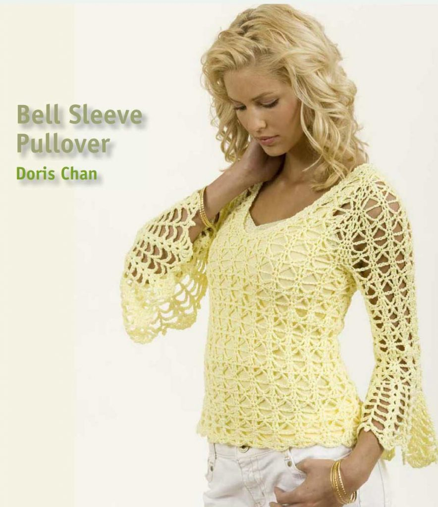 Free Crochet Vest Patterns For Women Free Crochet Pattern For A Bell Sleeve Pullover Crochet Kingdom