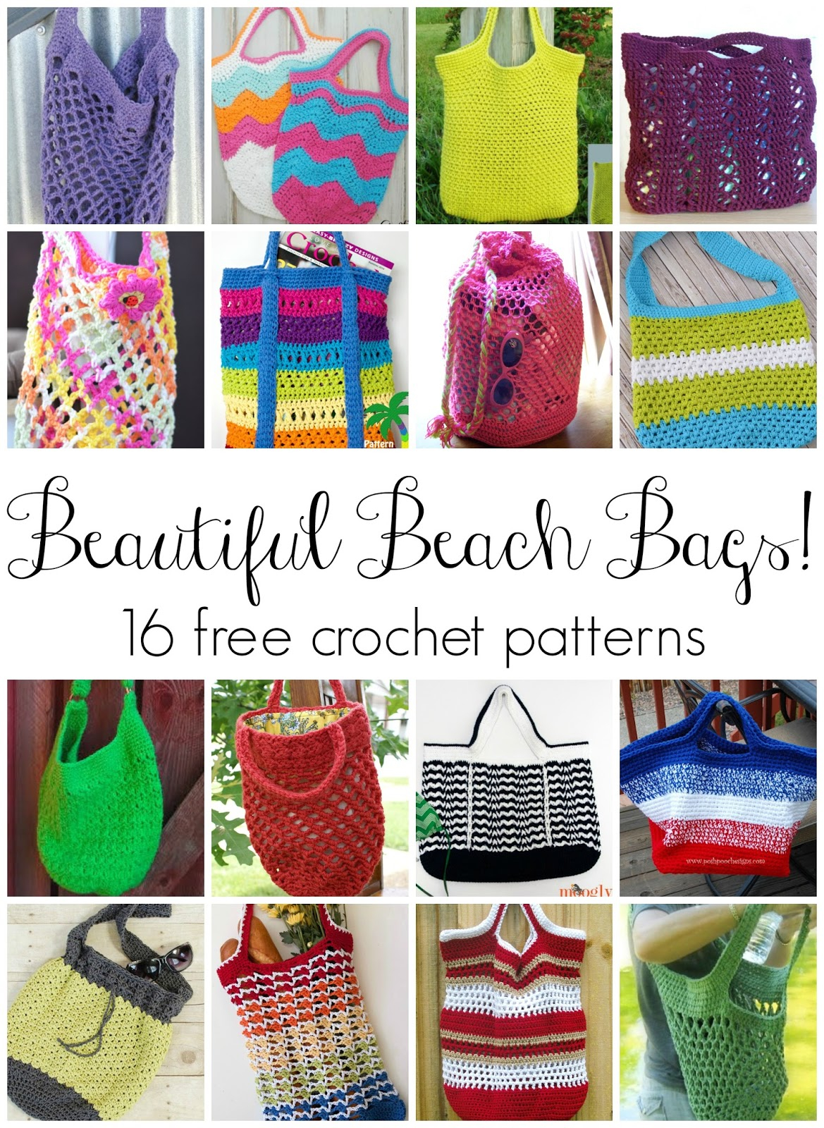 Free Crocheting Patterns Fiber Flux Beautiful Beach Bags 16 Free Crochet Patterns