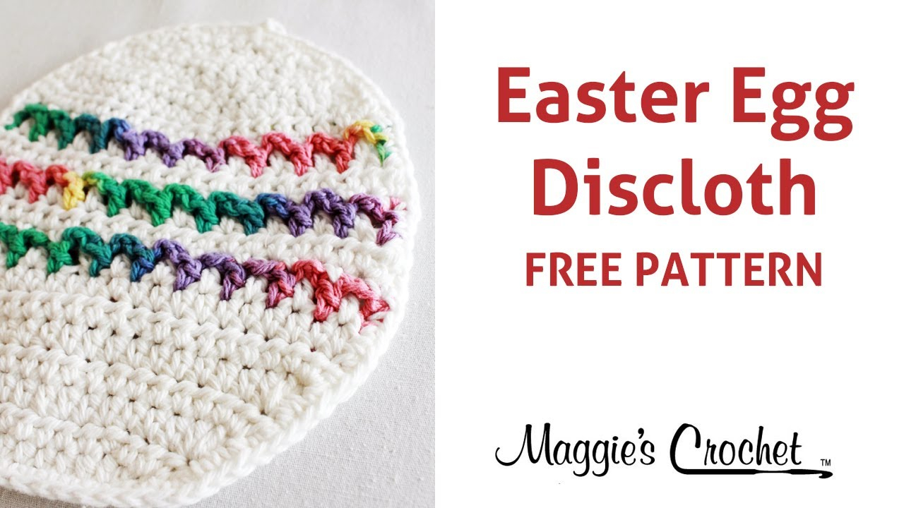 Free Easter Crochet Patterns Easter Egg Dishcloth Free Crochet Pattern Right Handed Youtube