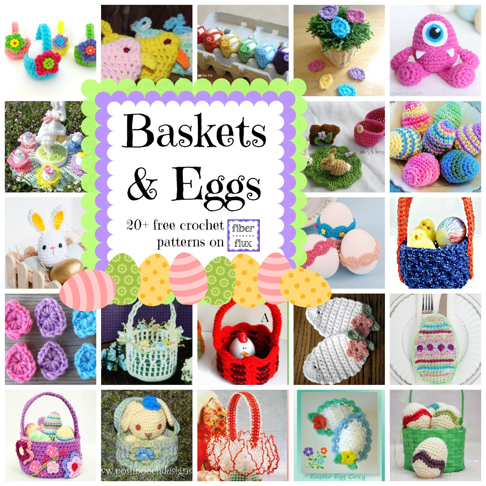 Free Easter Crochet Patterns Fiber Flux Baskets And Eggs 20 Free Crochet Patterns