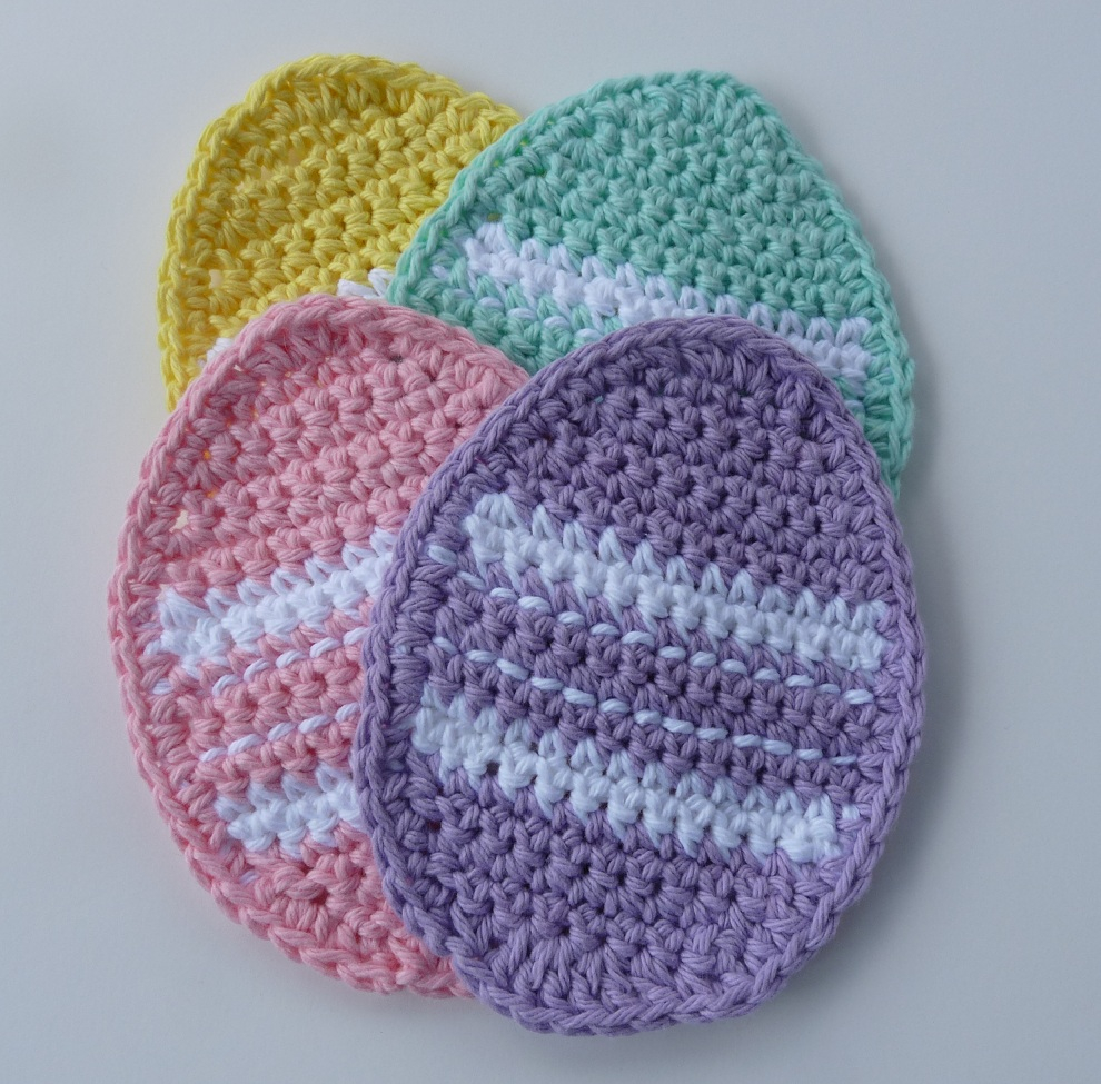 Free Easter Crochet Patterns Whiskers Wool Easter Egg Coaster Free Pattern