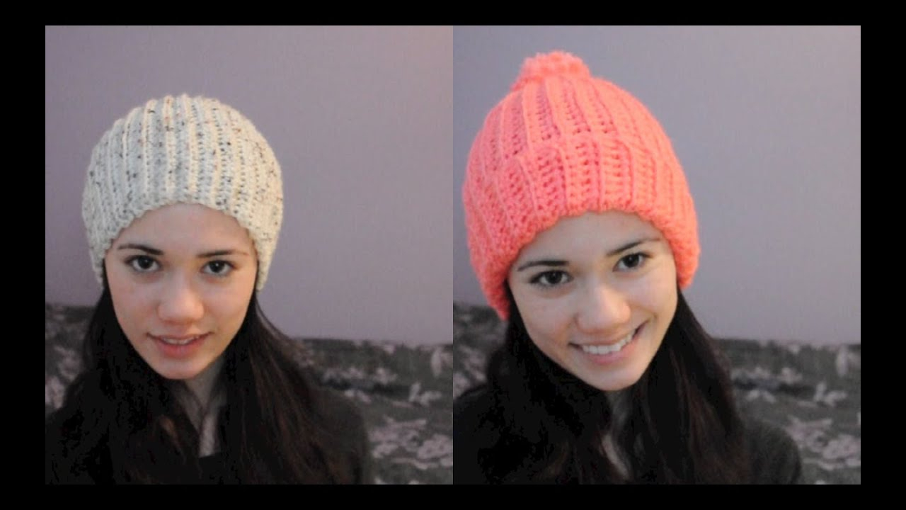 Free Easy Crochet Hat Patterns Super Easy Ribbed Crocheted Hatbeanie Youtube