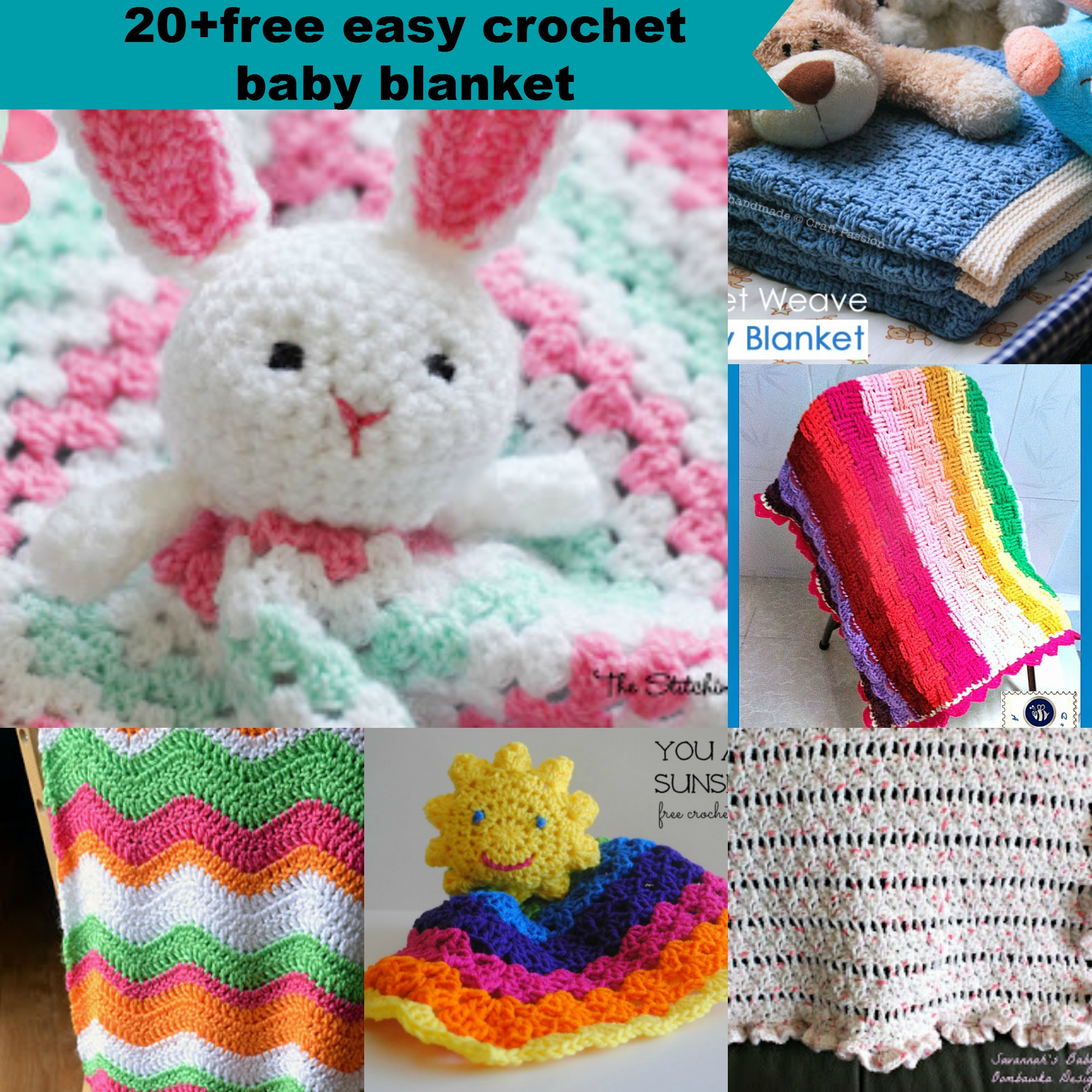 Free Easy Crochet Patterns 20free Easy Crochet Ba Security Blanket Pattern
