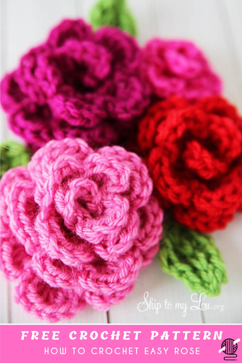 Free Easy Crochet Patterns Easy Crochet Rose For Beginners Free Pattern Center