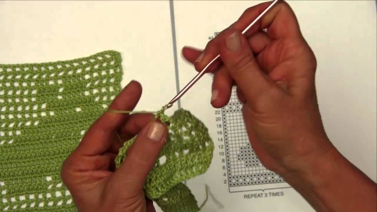 Free Filet Crochet Patterns Basic Filet Crochet With Aunt Lydias Thread Youtube
