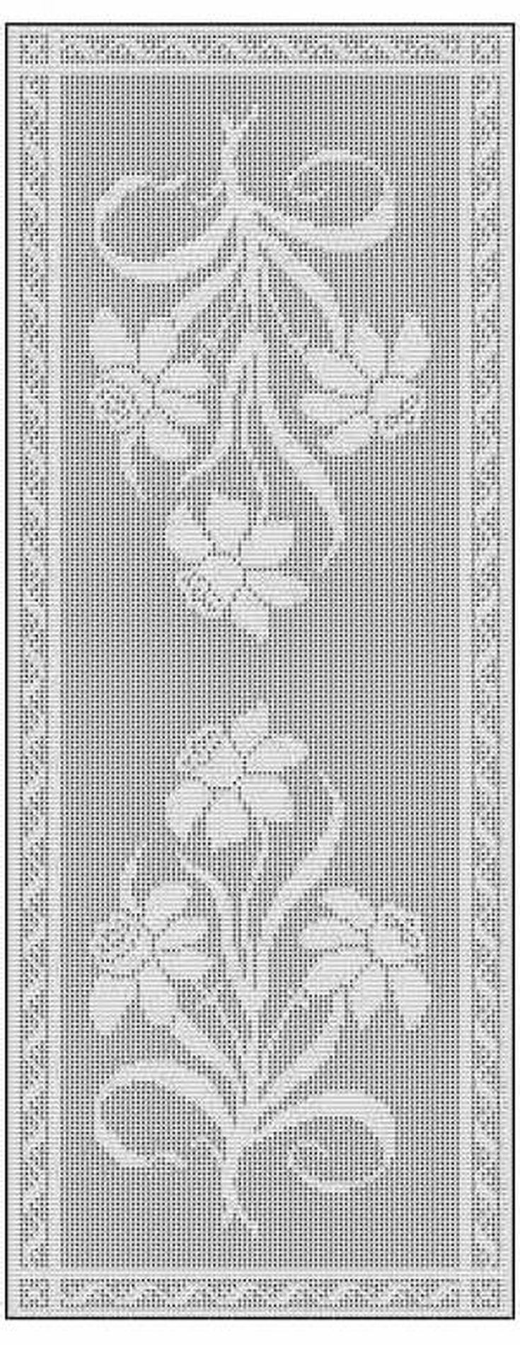 Free Filet Crochet Patterns Filet Crochet Table Runner Free Chart Pattern